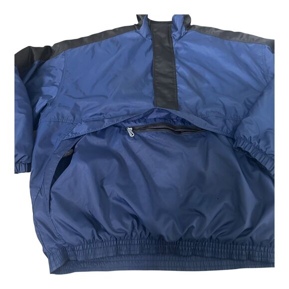 VTG 90s Nike Swoosh Pullover Jacket XXL Blue Black Coat Hong Kong Colorblock - Picture 3 of 14